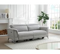 Canapé 3 places relax électrique en tissu gris MACARI