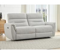 Canapé 3 places relax électrique en tissu texturé gris clair BREVIO