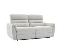 Canapé 3 places relax électrique en tissu texturé gris clair BREVIO