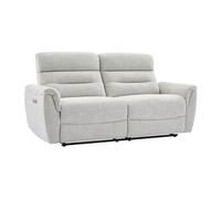 Canapé 3 places relax électrique en tissu texturé gris clair BREVIO