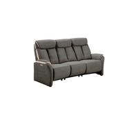 Canapé 3 places relax électrique New Nobuck gris foncé et beige - ODEON