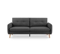 Canapé 3 places - Sicaan - Canapé droit scandinave - Chloé - Tissu - Gris foncé - L.210 x P.82 x H.92 cm