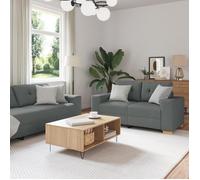 Canapé 3 places - Tissu gris foncé - Confort moelleux - Design contemporain - Non déhoussable