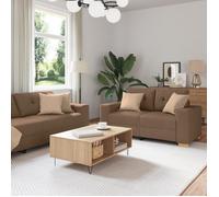 Canapé 3 places - Tissu marron - 6 personnes - Déhoussable - Style contemporain