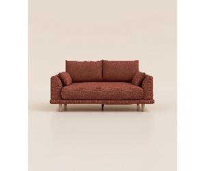 Canapé 3 places - Tissu Terracota - Design et confortable - Fabriqué en France - Tediber