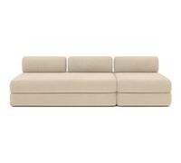 Canapé 4 places - 2 modules convertibles : Canapé 3 places + Fauteuil - Velours côtelé Beige Beige