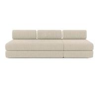 Canapé 4 places - 2 modules convertibles : Canapé 3 places + Fauteuil - Velours côtelé XL Beige Beige