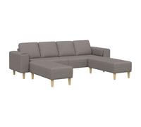 Canapé 4 places 3 pcs Taupe 250 x 188 x 76 cm Tissu