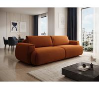 Canapé 4 places convertible en tissu chenille terracotta MONELIA