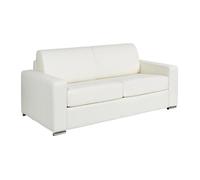 Canapé CALITO 4 places convertible express cuir de buffle blanc - Couchage 160 cm - Matelas 18 cm