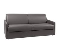 Canapé 4 places convertible express en simili gris avec assise mémoire de forme - Couchage 160 cm - Matelas 22 cm mémoire de forme CALIFE