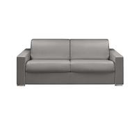 Vente-unique - Canapé 4 Places Convertible Express en Simili Gris - Couchage 160 cm - Matelas 14 cm avec mémoire de Forme CALITO
