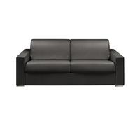 Canapé 4 places convertible express en simili noir - Couchage 160 cm - Matelas 16 cm avec mousse à mémoire de forme CALITO