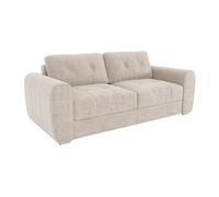 Canapé 4 places convertible express en tissu beige - Couchage à lattes large 160 cm - Matelas 22 cm avec mémoire de forme - BOLIPO