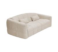 Vente-unique - Canapé 4 Places Convertible Express en Tissu Bouclette Beige - Couchage 160 cm - Matelas 16 cm RETUNA