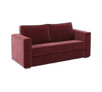 Canapé 4 places convertible express en tissu chenille bordeaux - Couchage 160 cm - Matelas 14 cm LORETO