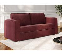 Canapé 4 places convertible express en tissu chenille bordeaux - Couchage 160 cm - Matelas 14 cm LORETO