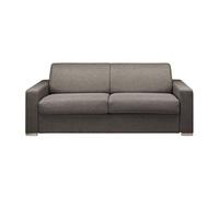 Canapé 4 places convertible express en tissu chiné anthracite - Couchage 160 cm - Matelas 14 cm CALITO