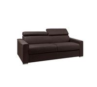 Canapé 4 places convertible express en tissu marron - couchage 160 cm - Matelas 22 cm avec mémoire de forme VIZIR
