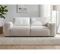 Canapé 4 places convertible express en tissu texturé beige - Couchage 160 cm - Matelas 16 cm mémoire de forme POGLO