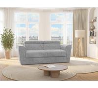 Canapé 4 places convertible express en tissu texturé gris clair - Couchage 160 cm - Matelas 22 cm avec mémoire de forme - RIZORA