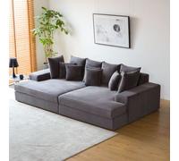 Concept Usine - Canapé 4 places Cardiff - Velours côtelé, coussins déhoussables - Anthracite