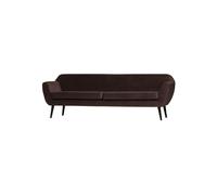 Canapé 4 places XL 230 cm Velours Brun Foncé ROCCO