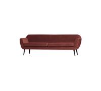 Canapé 4 places XL 230 cm Velours Rouge Bordeaux Rocco