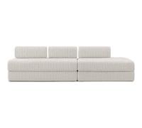 Canapé 5 places - 2 modules convertibles : Canapé 3 places + Canapé 2 places - Velours côtelé XL Blanc Blanc