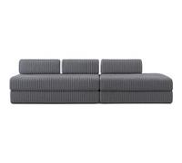Canapé 5 places - 2 modules convertibles : Canapé 3 places + Canapé 2 places - Velours côtelé XL Gris Gris