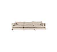 Canapé 6 places en tissu beige, fixe, base chêne massif noyer, style Japandi - Zuiver, Blossom - 335x101x80 cm