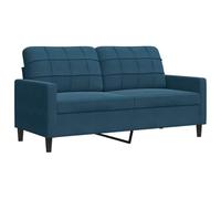 Canapé à 2 places Bleu 140 cm Velours