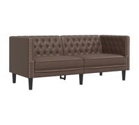vidaXL Canapé à 2 places Chesterfield Marron Similicuir