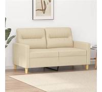 Canapé à 2 places Crème 120 cm Tissu Crème G