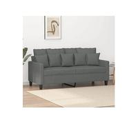 vidaXL Canapé à 2 places Gris foncé 140 cm Tissu Gris G