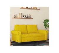 vidaXL Canapé à 2 places Velours 120 cm Jaune