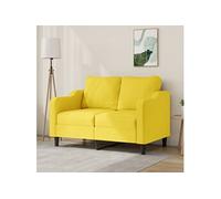Canapé à 2 places Jaune clair 120 cm Tissu