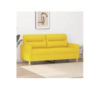 vidaXL Canapé à 2 places Jaune clair 140 cm Tissu359240 Jaune G