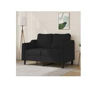 Canapé à 2 places Noir 120 cm Tissu