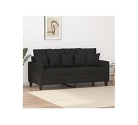 Canapé à 2 places Noir 140 cm Tissu