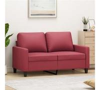 Canapé à 2 places Rouge bordeaux 120 cm Similicuir Multicolore G