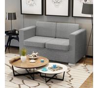 Canapé à 2 places Tissu Gris clair
