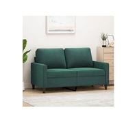 vidaXL Canapé à 2 Places Vert foncé 120 cm Velours