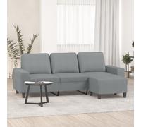 Canapé à 3 places avec repose-pieds Gris foncé 180 cm Tissu canapé vidaXL