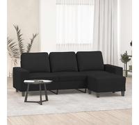 Canapé à 3 places avec repose-pieds Gris foncé 180 cm Tissu canapé vidaXL