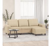 Canapé à 3 places avec repose-pieds Gris foncé 180 cm Tissu canapé vidaXL