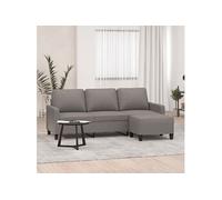 vidaXL Canapé à 3 places avec repose-pieds Taupe 180 cm Tissu