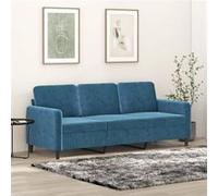 vidaXL Canapé à 3 Places, Siège avec Accoudoirs et Dossier, Meuble de Salon Salle de Séjour Maison Intérieur, Moderne, Bleu 359461