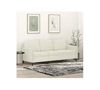 vidaXL Canapé à 3 places Crème 180 cm Velours359460 Crème G