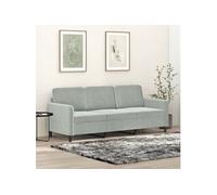 Canapé à 3 places Gris clair 180 cm Velours